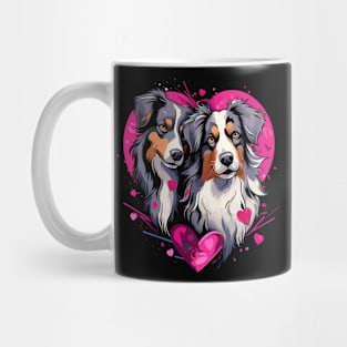 Australian Shepherd Couple Valentine Mug